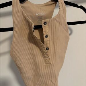 Buffbunny Ribbed Crop Top with Buttons